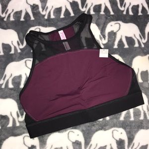 PINK Maroon Unlined Sports Bra